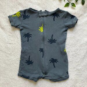 Joe Fresh Baby Romper 3-6M | Short Sleeve Shorts Palm Tree Print GUC